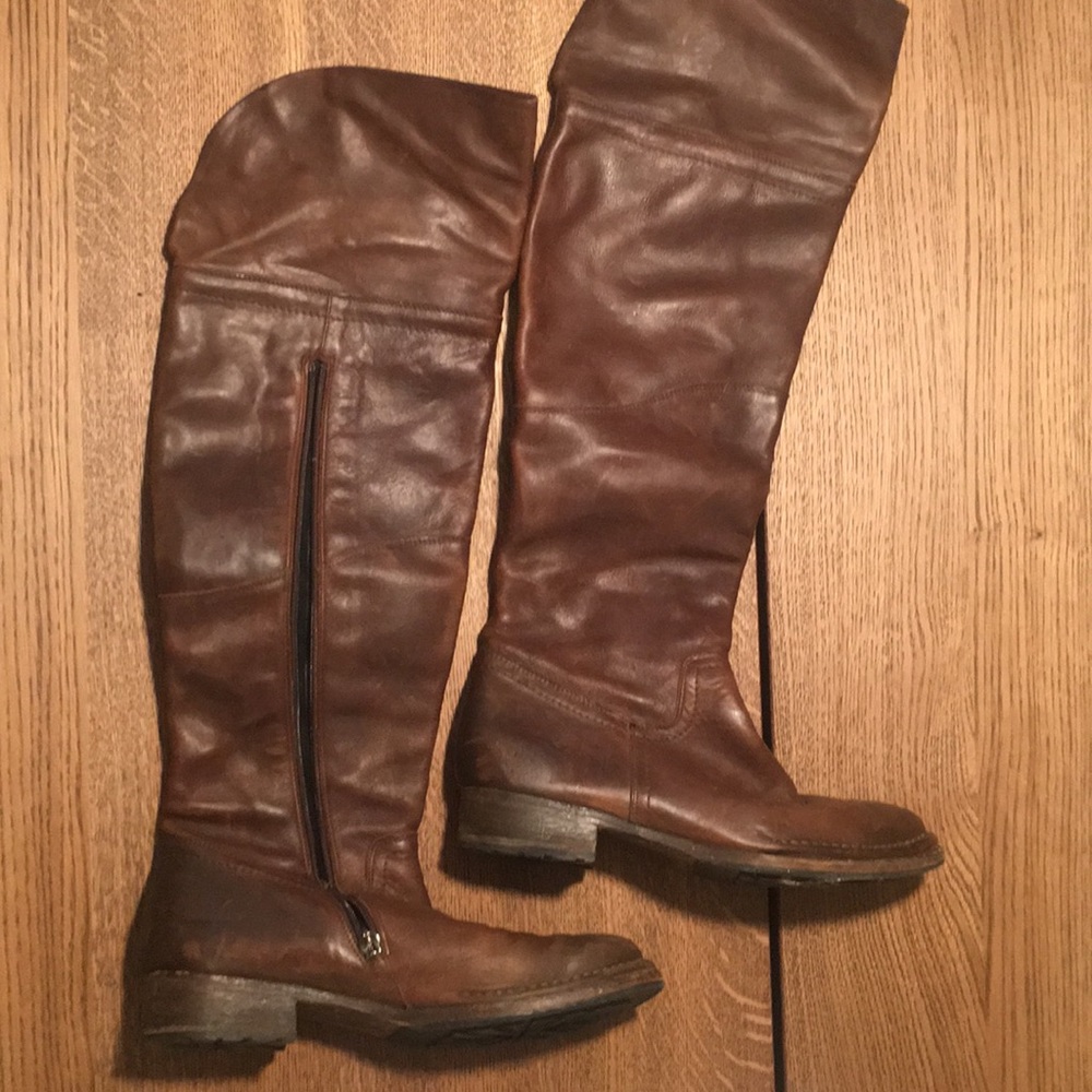 Brown over the knee boots